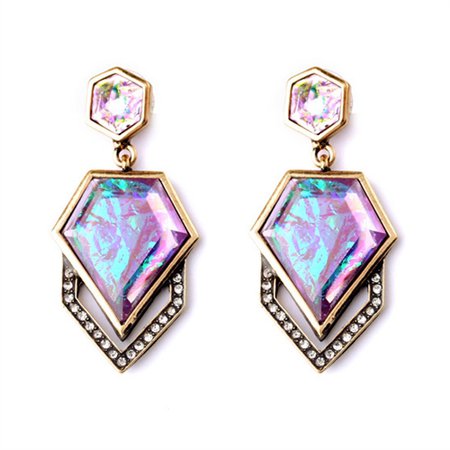 Rose Dawn Drops - pink opalescent resin drop earrings by Shamelessly Sparkly