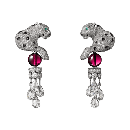 Cartier, Panthere de Cartier Rubellites and diamond earrings