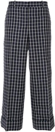 Lowrise Sack Trouser W/Fray Check Sable Wool Crepe