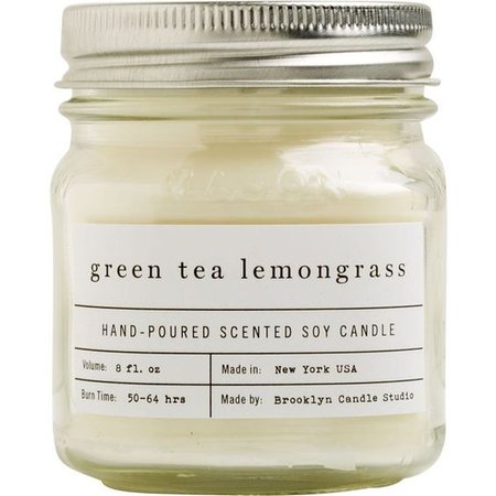 BROOKLYN CANDLES green tea lemongrass mason jar candle