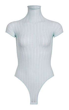 Stripe-Knit Turtleneck Bodysuit By Alaïa | Moda Operandi
