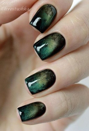 green metallic nail art - Google Search