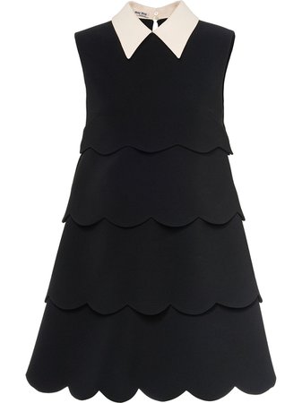 Shop black Miu Miu scalloped faille cady dress with Express Delivery - Farfetch