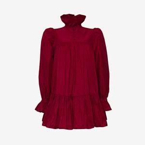 Mini Ruffle Dress, Wine Red – AVAVAV Firenze