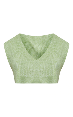 Sage Green Luxe Knitted Crop Tank $32