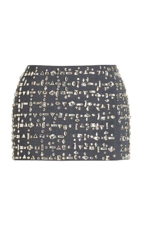Minerva Crystal-Embellished Knit Mini Skirt By 16arlington | Moda Operandi