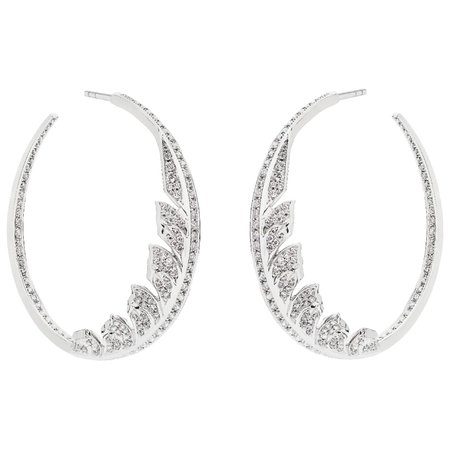 Hoops Earrings in White Gold For Sale at 1stDibs