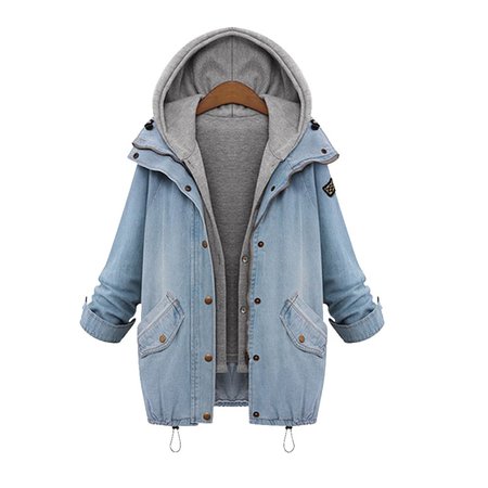 hoodie under denim jacket women - Google Search