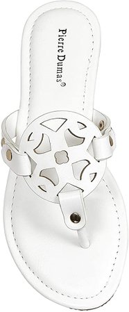 Amazon.com | Pierre Dumas Women's Colored Flat Sandals 9 New Tan 21040 | Flats