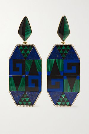 Blue 18-karat gold multi-stone earrings | Casa Castro | NET-A-PORTER