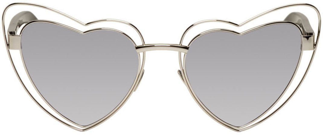 Saint Laurent: Silver Loulou Cut-Out Sunglasses | SSENSE