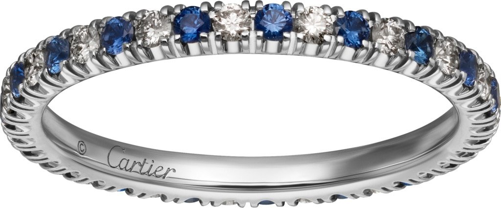 CRB4232000 - Étincelle de Cartier wedding band - Platinum, sapphires, diamonds - Cartier