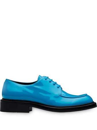 Prada Dual-Tone Derby Shoes 2EE315069 Blue | Farfetch