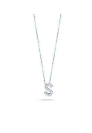 silver necklace letter S