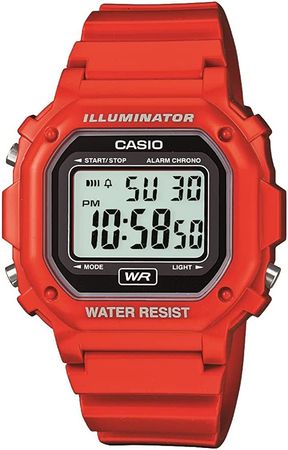 Amazon.com: Casio Unisex F-108WHC-4ACF Classic Red Resin Band Watch : Clothing, Shoes & Jewelry
