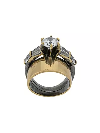 Iosselliani White Eclipse Stacked Ring