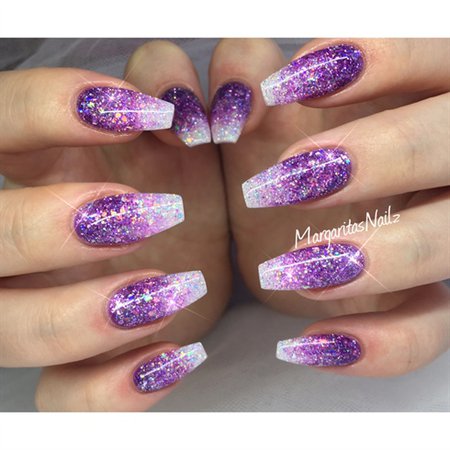 Purple Glitter Ombré Nails - Nail Art Gallery