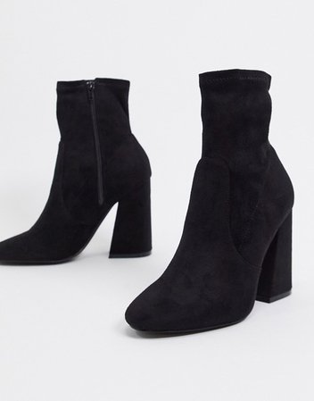 ASOS DESIGN Echo heeled sock boots in black | ASOS
