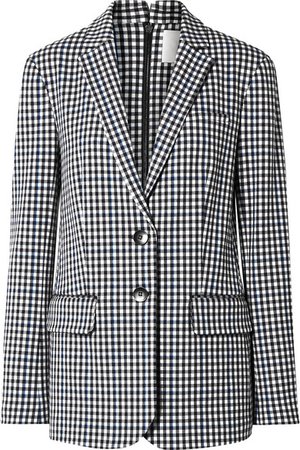 Tibi | Zip-embellished gingham cady blazer | NET-A-PORTER.COM