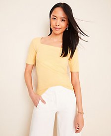 Square Neck Luxe Tee | Ann Taylor