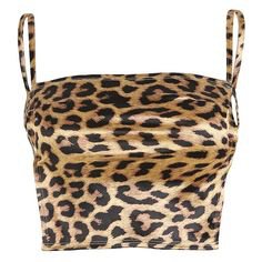 Leopard Crop Top Straps Camisole Satin Backless Bandage Boob Tank Top Slash Neck Halter Top Femme Club Wear Size S Color Leopard