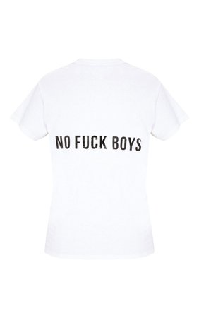 White No Fuck Boys Oversized T Shirt | Tops | PrettyLittleThing USA