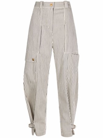 Shop Tory Burch pinstripe-print trousers with Express Delivery - FARFETCH