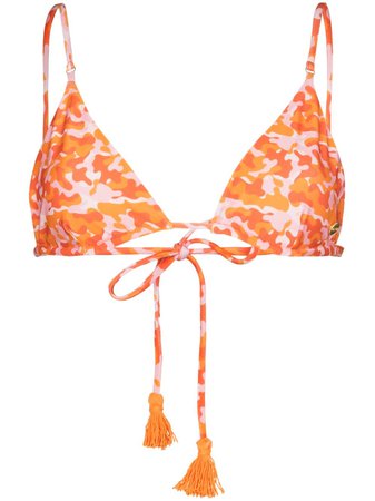 Shop orange & pink Ambra Maddalena Gigi camouflage print bikini top with Express Delivery - Farfetch