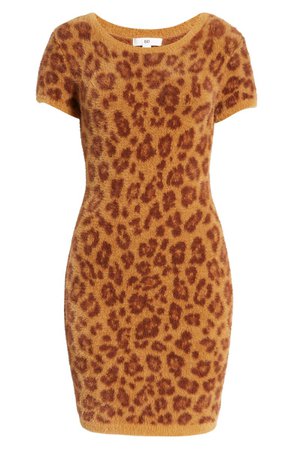 BP. Textured Leopard Sweater Dress | Nordstrom