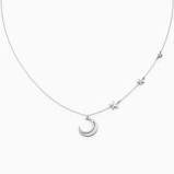 simple moon necklace silver - Google Search