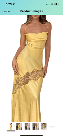 Amazon Long Satin Lace Dress