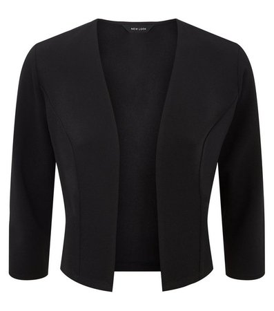 Black Jersey Crop Blazer | New Look