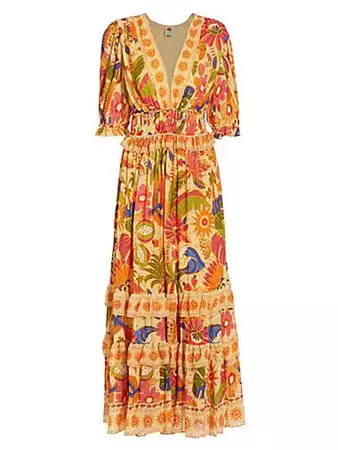Shop Farm Rio Pineapple Garden Caftan Maxi Dress | Saks Fifth Avenue