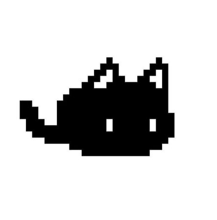 black pixel cat