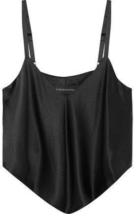 Cropped Draped Silk-charmeuse Camisole