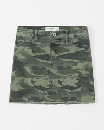 girls camo denim skirt | girls bottoms | Abercrombie.com