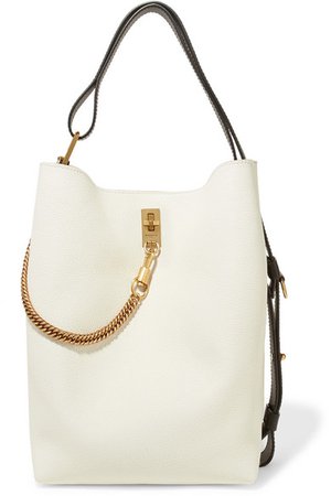 Givenchy | GV Bucket textured-leather and suede shoulder bag | NET-A-PORTER.COM