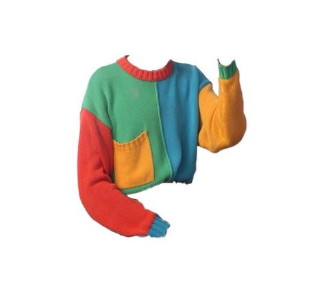 Multicolored sweater.