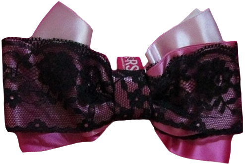 mars pink bow with black lace