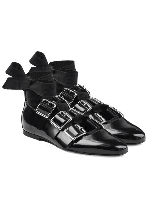 Buckle Strap Patent Leather Ballerinas Gr. IT 37
