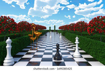 Maze Garden 3d Render Illustration Chess Stock Illustration 1690385425