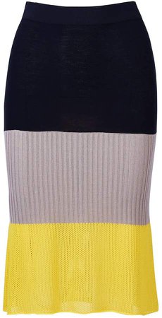 Acephala Colour-Blocked Knitted Skirt