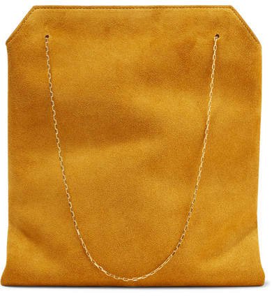 Lunch Bag Small Suede Tote - Saffron