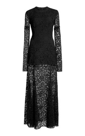 Hook-Detailed Lace Maxi Dress By Del Core | Moda Operandi