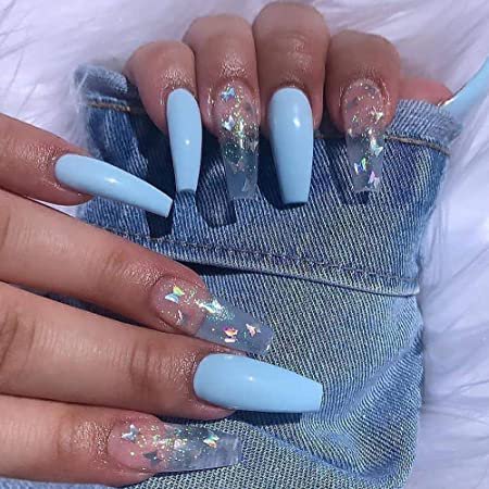 blue nails with butterflies - Google Search