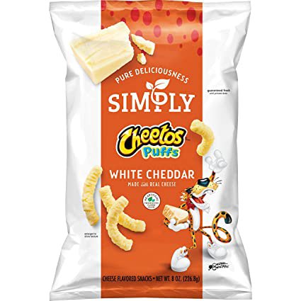 Amazon.com: Simply Cheetos Puffs White Cheddar Cheese Flavored Snacks, 8 Ounce: Prime Pantry