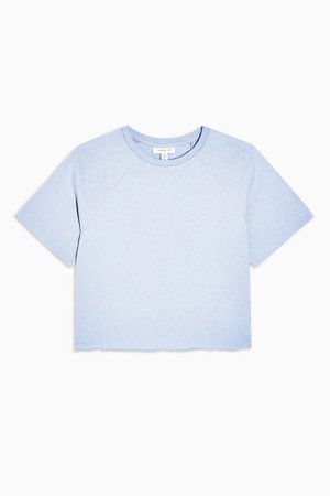 Blue Raglan Crop T-Shirt | Topshop