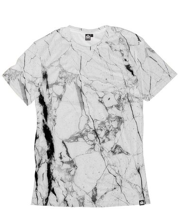 white and black Marble tee