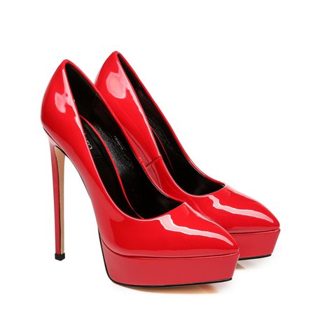 *clipped by @luci-her* Giaro SCANT red shiny high heels pumps with platform