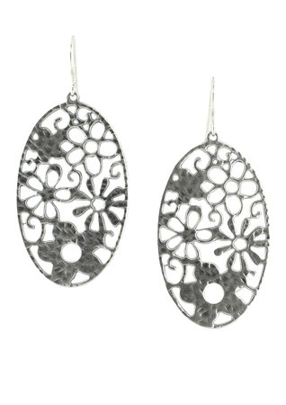 Sterling Silver Floral Motif Earrings